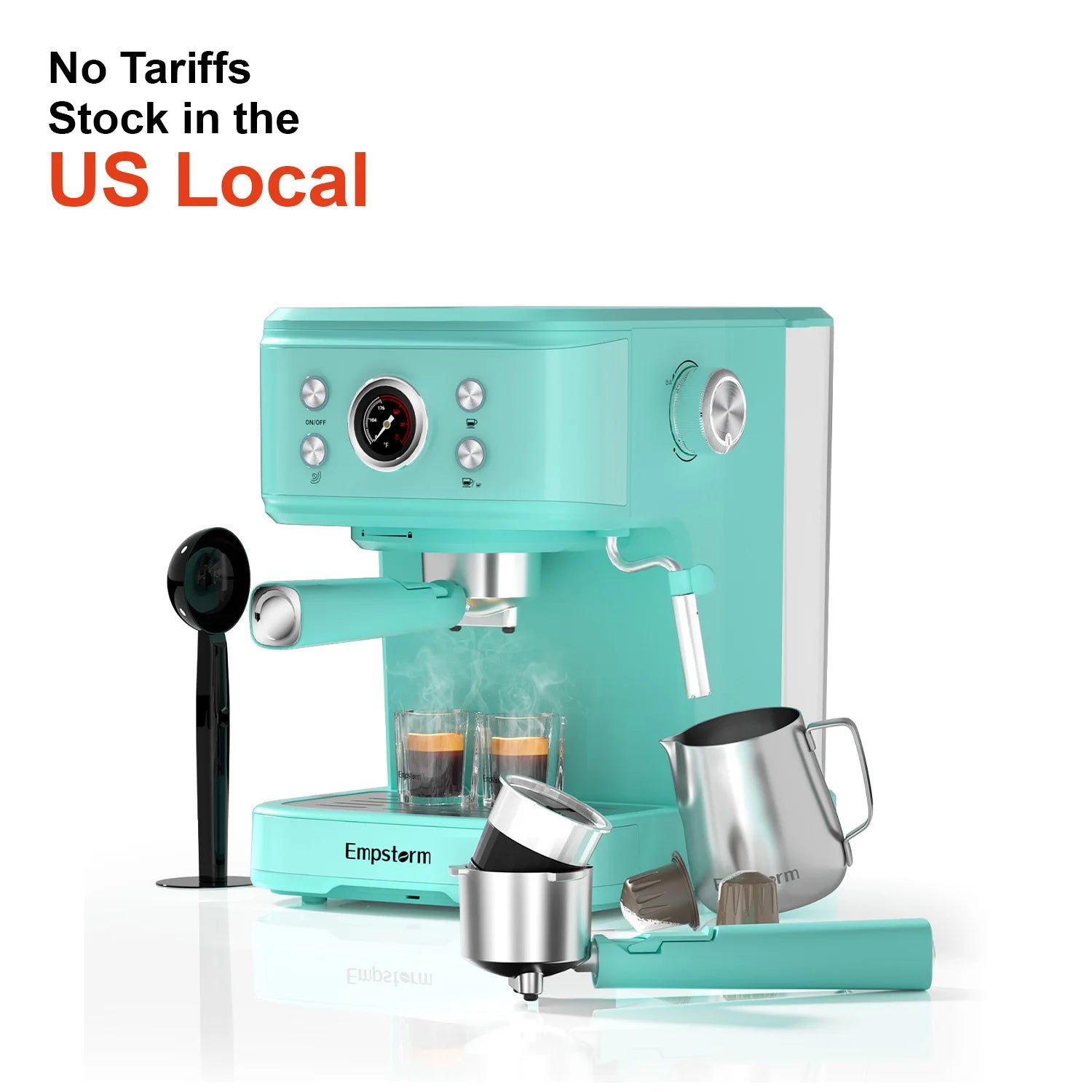 Empstorm 2 in 1 Capsule and Powder Semi-Automatic Coffee Machine Makes Espressos Lattes Cappuccinos for Office Home Hotel Use