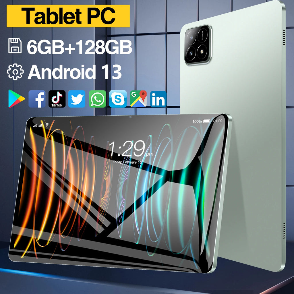 High Configuration 6GB+128GB Android 13.0 Sim Card Big Screen 10.1inches Tablet Pad 6s Business Gaming GPS 5G PC Tablets