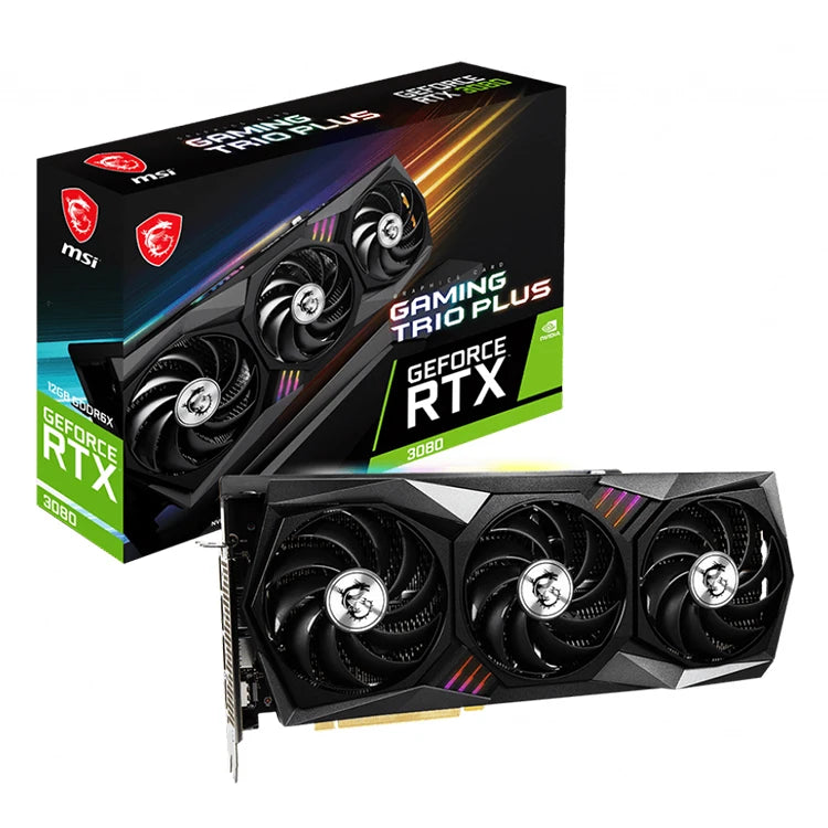 Used MSI GeForce RTX 3080 GAMING TRIO PLUS 12G Graphics Card With 12GB GDDR6X 384-bit Memory Support OverClock