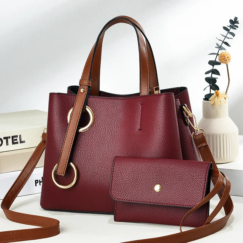 Customised logo Bags Women Handbags Ladies Women Handbag Sets Leather PU Women's Shoulder Bags Handbags