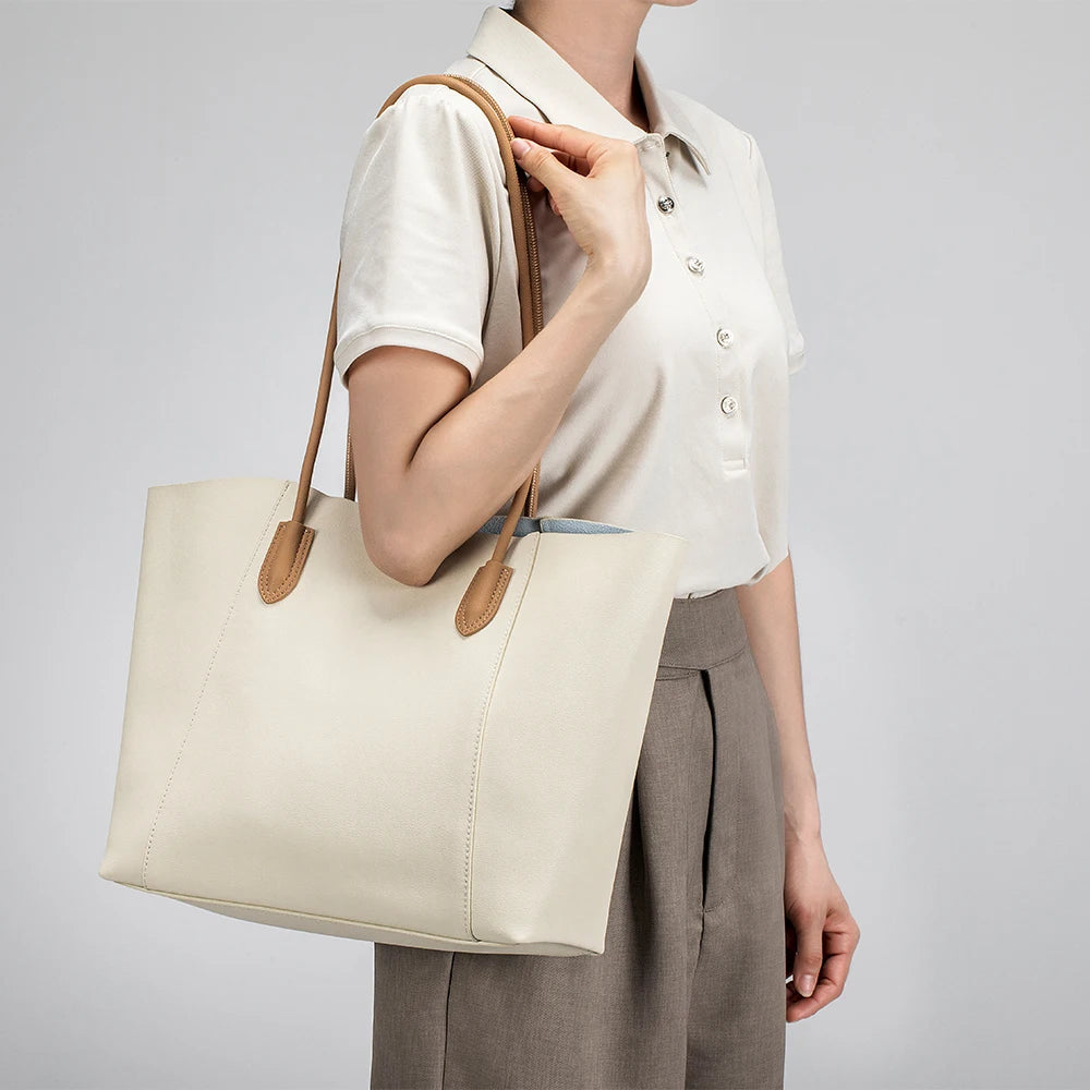 Genuine Leather Versatile Womens Tote Bag 2023 New Large Capacity Single Shoulder Underarm Bag Handbag High Quality Women's Bag