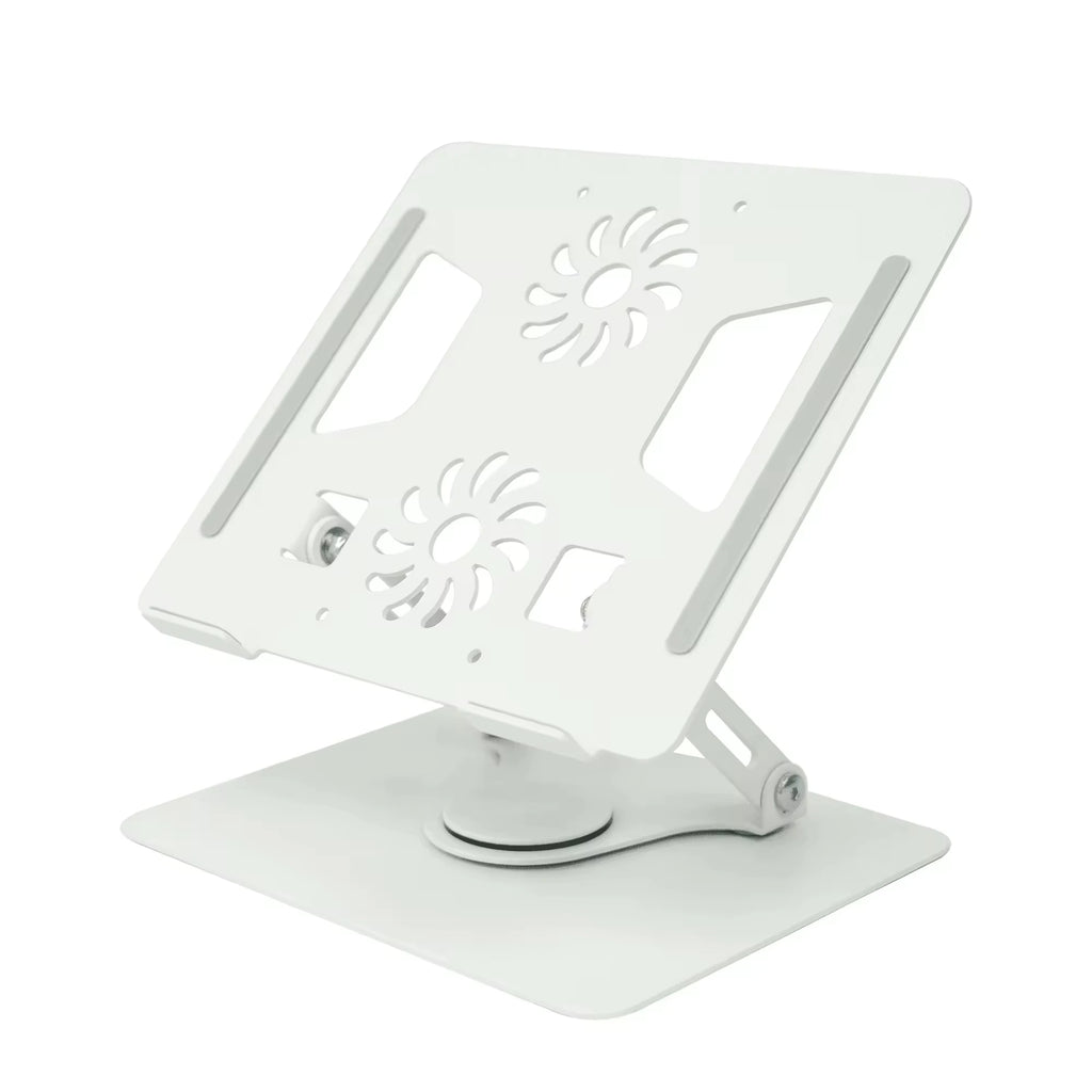 Metal Adjustable Laptop Stand 360 Degree Rotating Laptop Cooling Stand Foldable Laptop Riser Stand with Double Fans