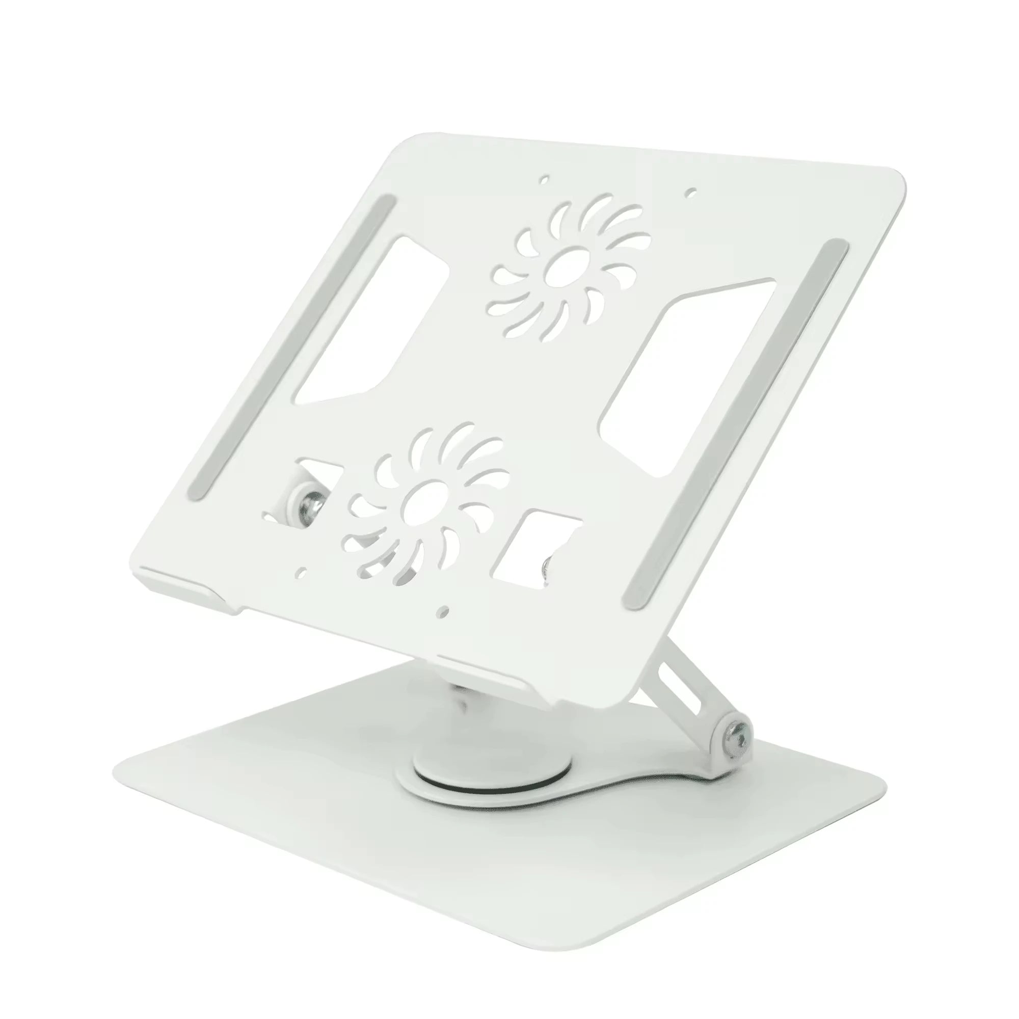 Metal Adjustable Laptop Stand 360 Degree Rotating Laptop Cooling Stand Foldable Laptop Riser Stand with Double Fans