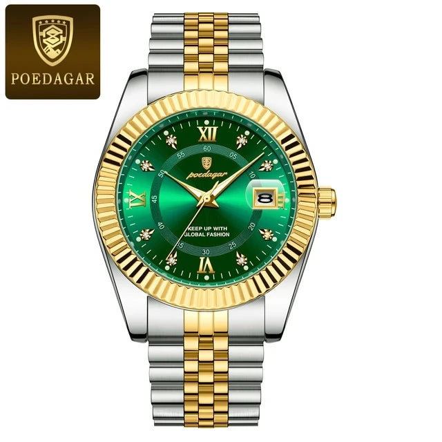 POEDAGAR 910 New Luxury Sport Wrist Watch for Man Waterproof Luminous Date Men Watch Quartz Stainless Steel Men's Watches Reloj