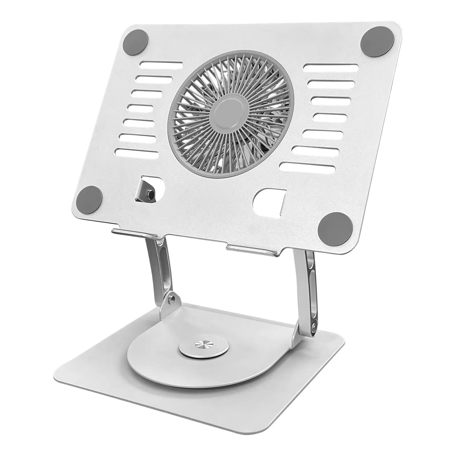 Adjustable Aluminum Laptop Stand With Cooling Fan 360 Rotation Foldable Ergonomic Laptop Holder for Office Business Gift OEM ODM