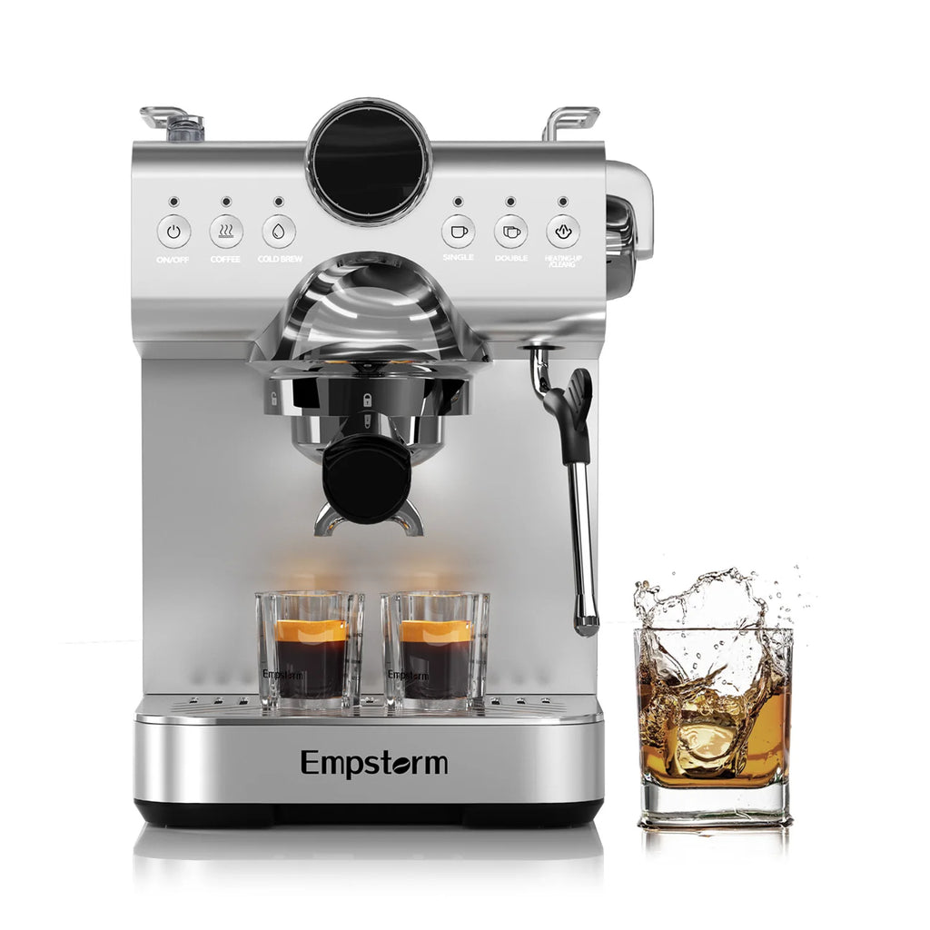 For CB1 New Design High Quality Electric Semi-Automatic Coffee Maker with Cold Brew & Milk Frother for Household Use