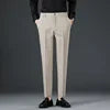 Spring and Autumn Men's Casual Pants Tailored Elastic Waist Suit Pants Casual Cropped Pants   27-42