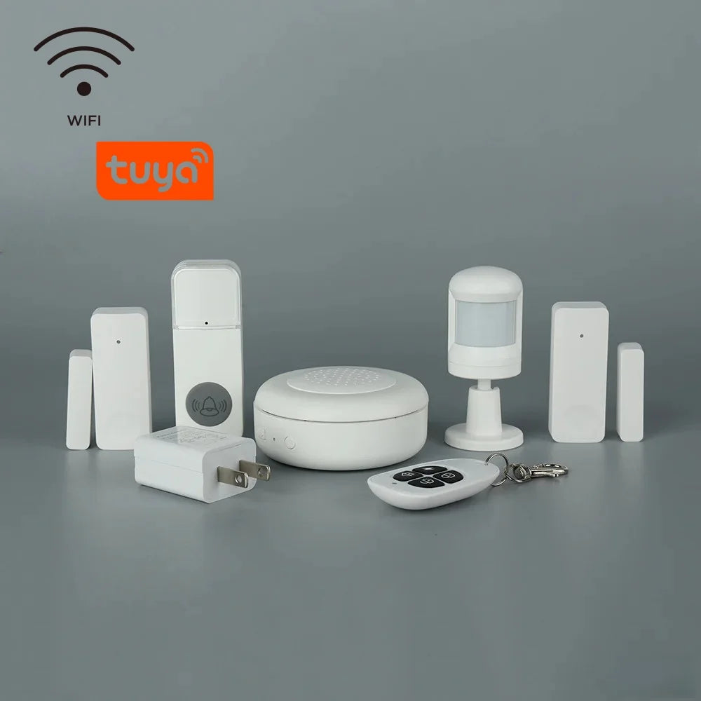 SLS WiFi Alarm System Smart Home Security Kit with PIR Motion Sensor Door Window Contact Sensor Doorbell and Remote Control