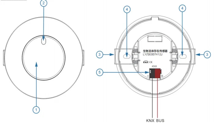 Factory Price KNX/EIB Mobile Illuminance Sensor Smart Hotel System KNX Smart Home Motion Sensor