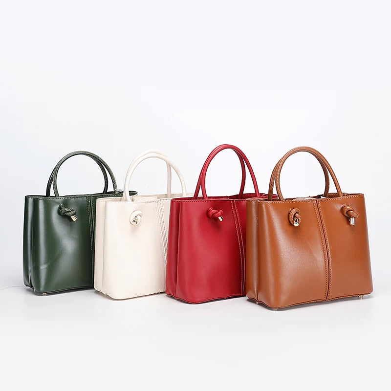 Head Layer Cowhide Leather Handbag Fashion Leather Women's Shoulder Ladies Hand Bags and Purses Women Handbags