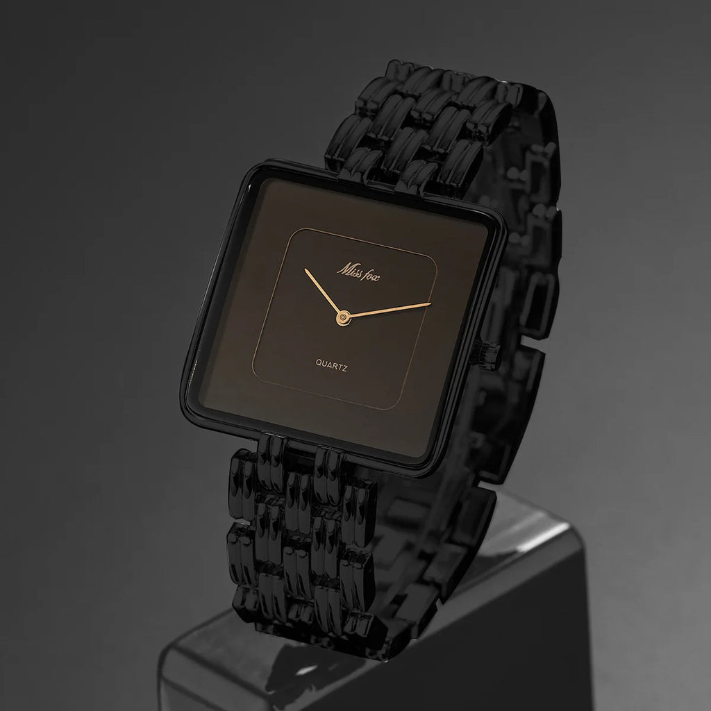 Missfox 2177 2176 Men's Watches Miss Fox Fashion Casual Design Luxury Unisex Black Dial Quartz Watch for Male Female Lady Reloj