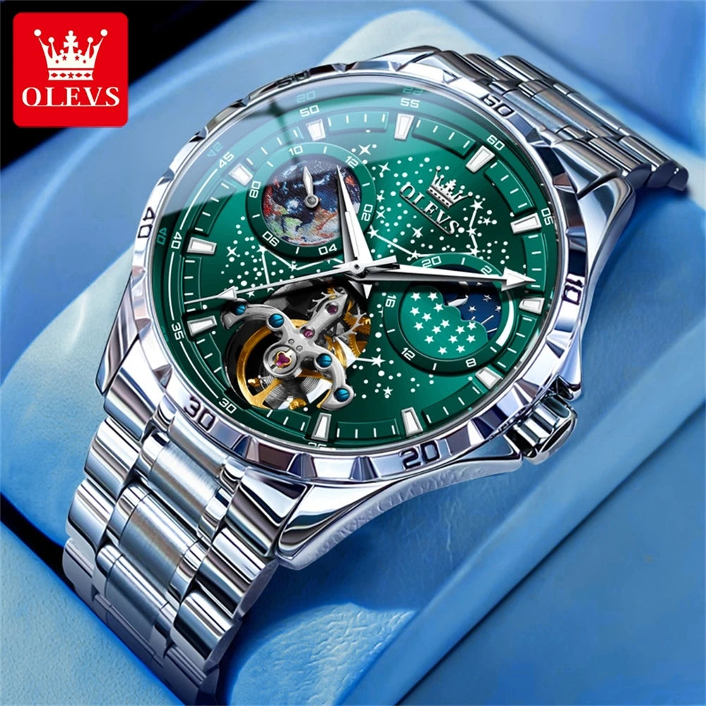 OLEVS 6689 Original Brand Men's Watches Waterproof Multifunctional Luminous Fully Automatic Mechanical Watch