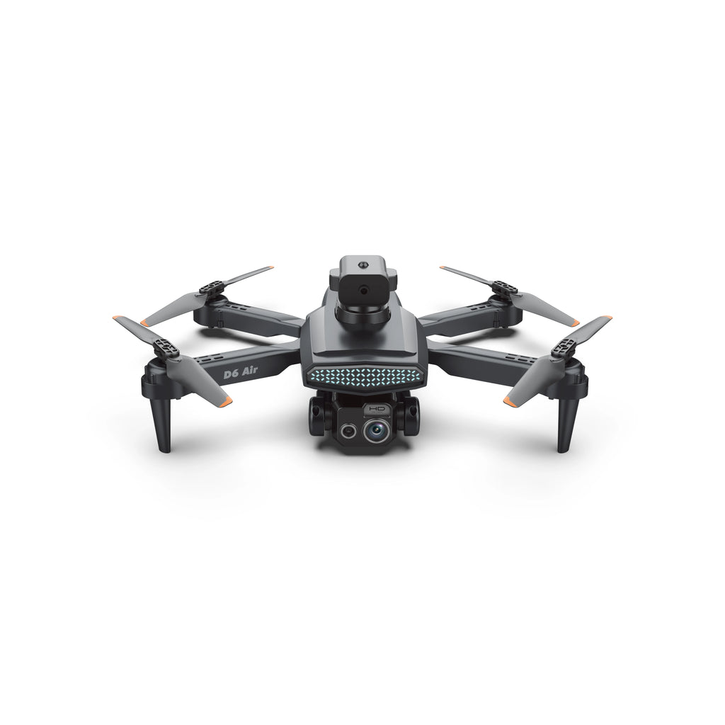 New D6 Foldable Remote Control Drone 4K HD Dual Camera WiFi FPV Optical Flow RC Quadcopter with Obstacle Avoidance Features