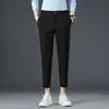 Spring and Autumn Men's Casual Pants Tailored Elastic Waist Suit Pants Casual Cropped Pants   27-42
