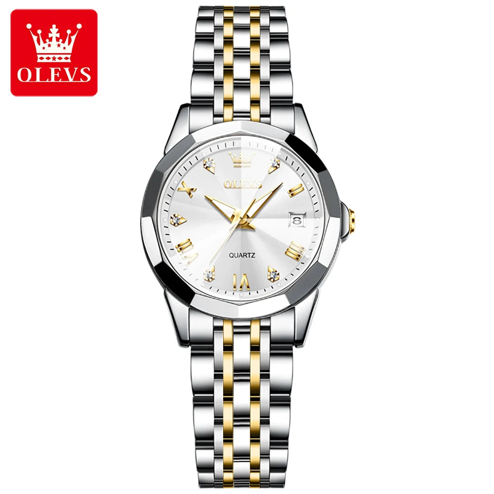 Hot OLEVS 9931 Men's Watches Rhombus Mirror Original Quartz Watch for Man Waterproof Luminous Stainless Steel Smartwatch Male
