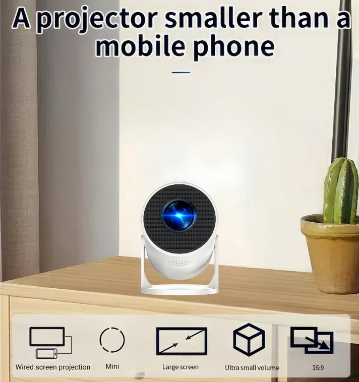 HY200 Smart Projector Android 11.0 Mini Full Hd Portable Projector 480p Smart Home Android Projector