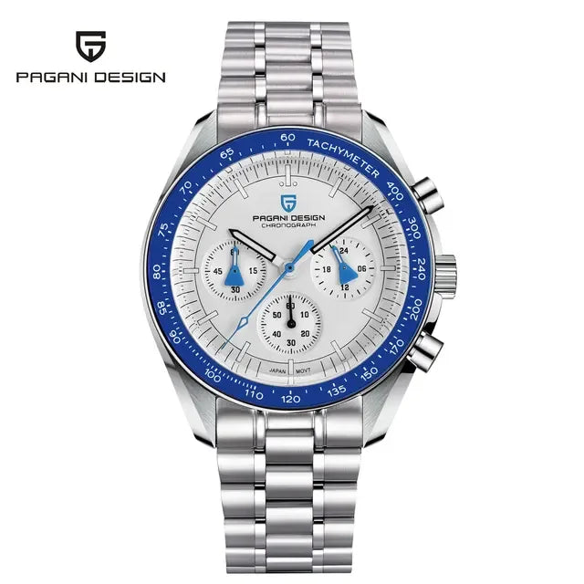 PAGANI DESIGN 2025 New Moon Men's Watches Luxury Quartz Watch Man Chronograph VK63 Men Gifts AR Sapphire Mirror Luminous Clock