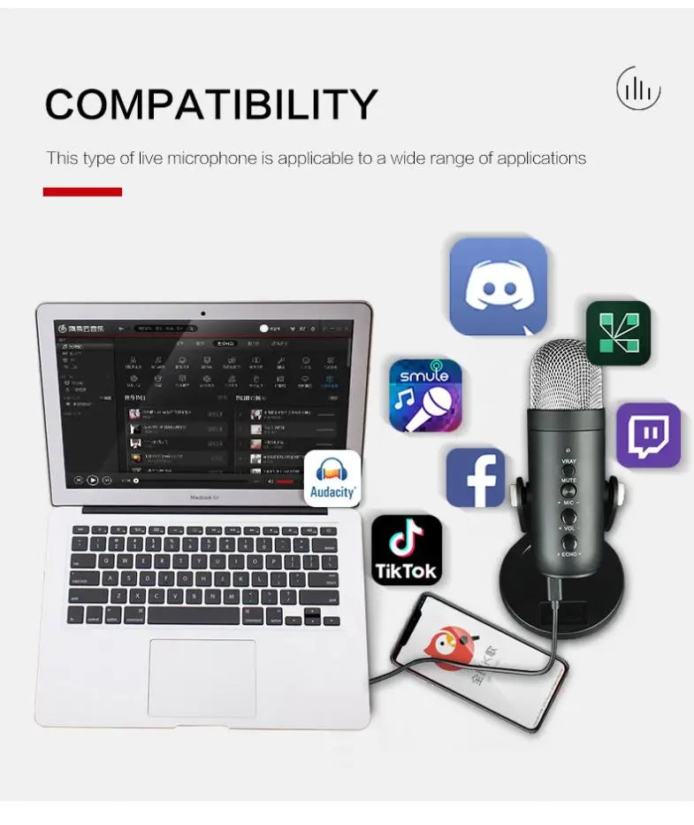 Demao MU900 Professional Microphone Gaming Microphone Studio Recording USB Computer Mic Condenser Microphone