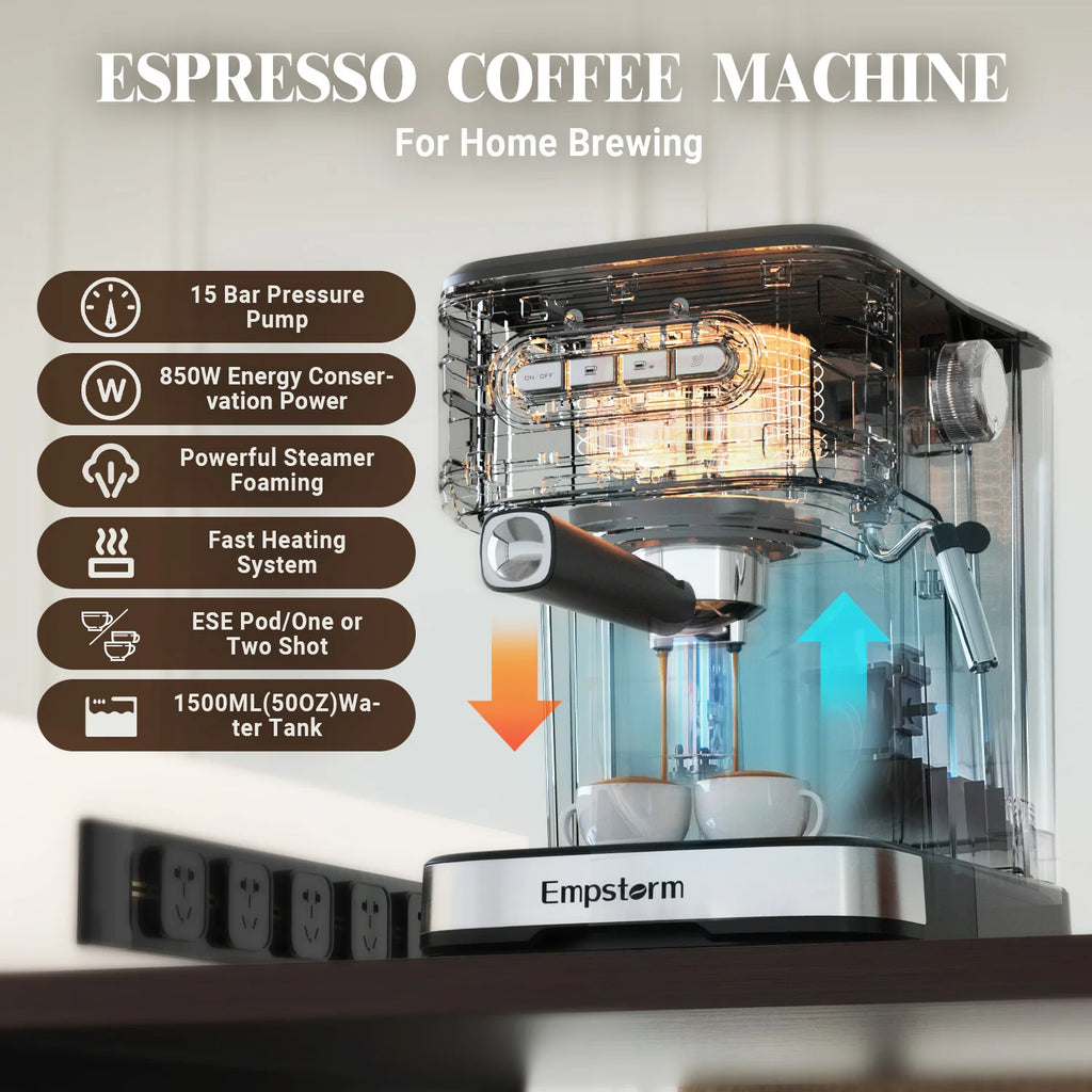 High Quality Semi-Automatic Coffee Machine 20 Bar Pressure Stainless Steel Electric 120V 3-in-1 Function for Hotel Household Use