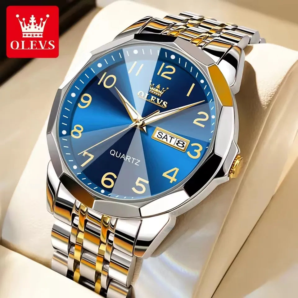 OLEVS 9970 Hot Waterproof Men's Watches Digital Quartz Watch for Man Luminous Stainless Steel Wristwatch Male Date Week