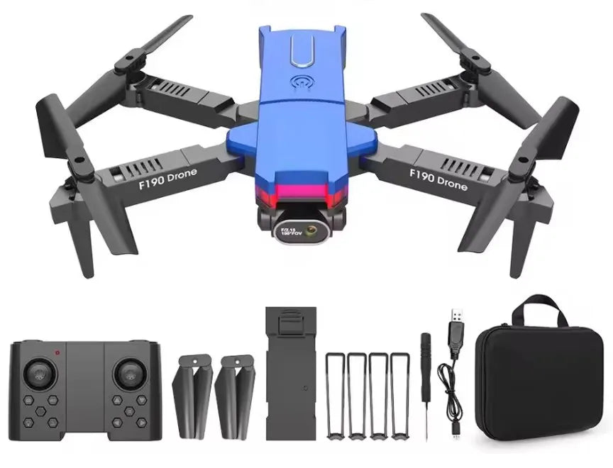 New Dron F190 4k hd Dual Camera Wifi Fpv Foldable Quadcopter Helicopter Drones Toys Rc Mini Drone F190 V E58 E99 K3 F189
