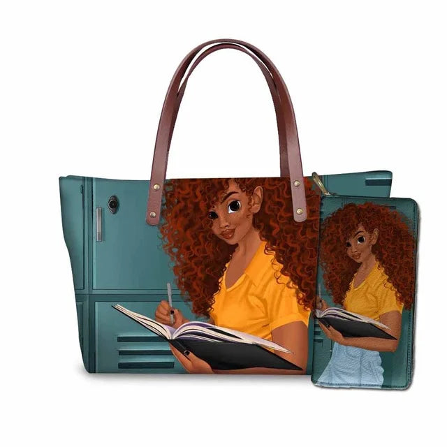 Young Ladies Handbags Black Art American African Girls Printed Popular Hand Bags Women Handbags Lady Fashion Designers Handbags