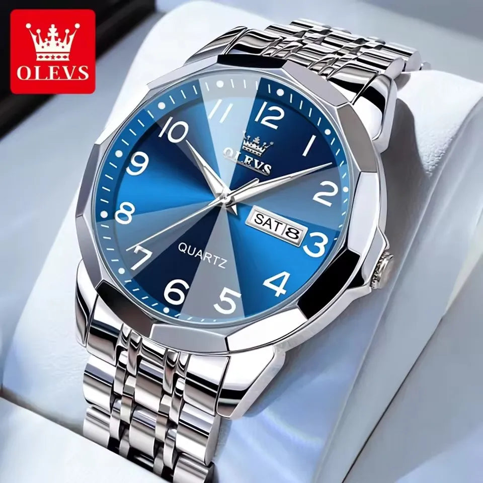 OLEVS 9970 Hot Waterproof Men's Watches Digital Quartz Watch for Man Luminous Stainless Steel Wristwatch Male Date Week