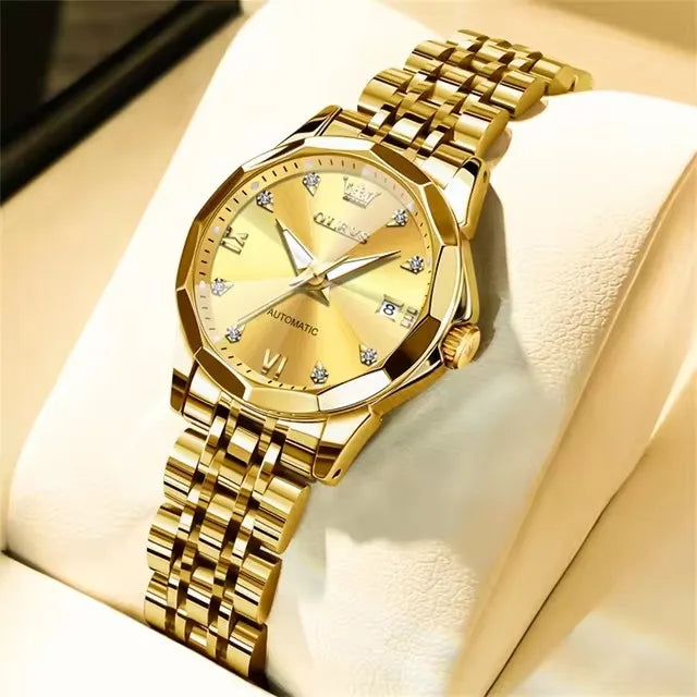 OLEVS 9982 Woman Brand Mechanical Automatic Wristwatches Waterproof Luminous Hands Women's Watches for Ladies Montre Femme Reloj