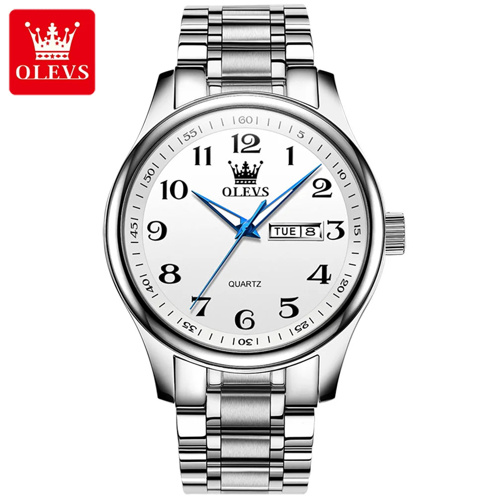 New Olevs 5567 Luxury Fashion Men's Watches Lover's Business and Simple Couple Relojes Watches Women Quartz Watch for Men Ladies