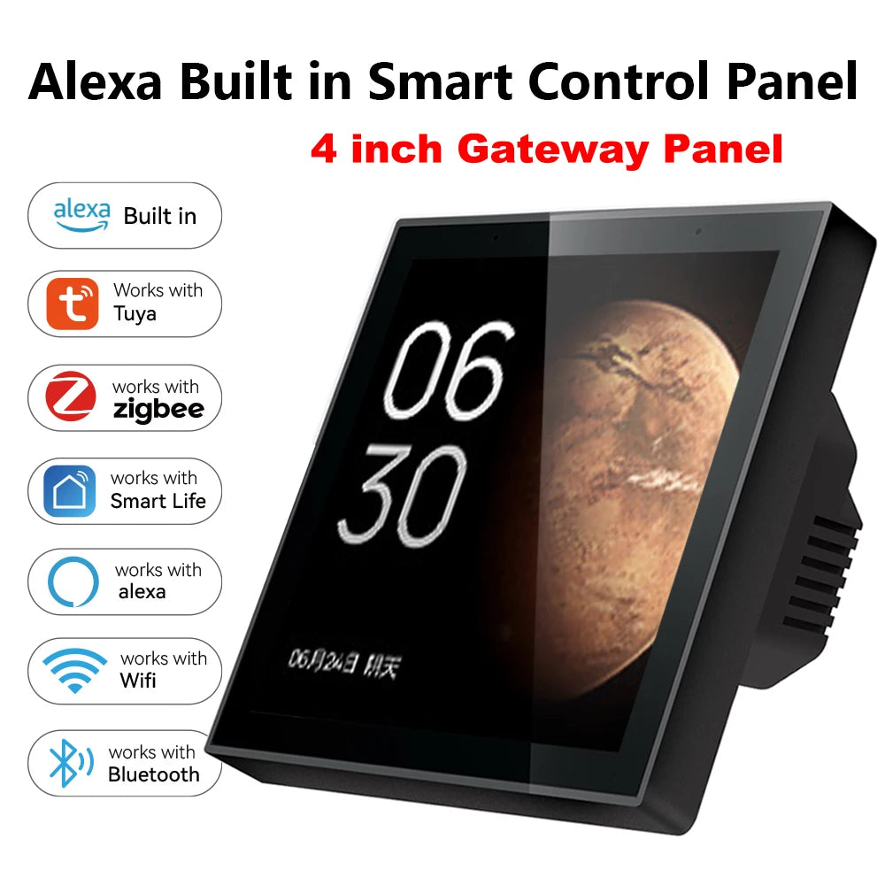 2026 4 " Inch All-in-One Smart Home Control Center Touch Screen Display Smart Hub Voice- Alexa Control Panel Smart Home Kit