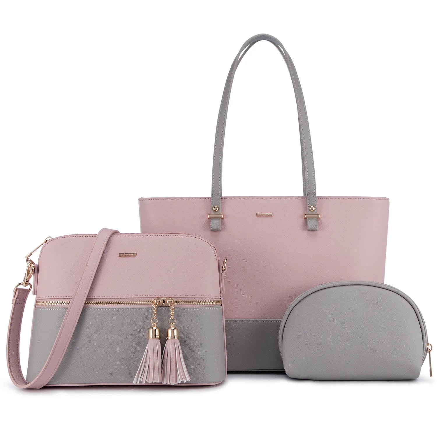 LOVEVOOK Wholesale Boutiques Luxury High Quality PU Material 3 Pieces Handbag Sets Shoulder Bag Wallet Ladies Women Handbags