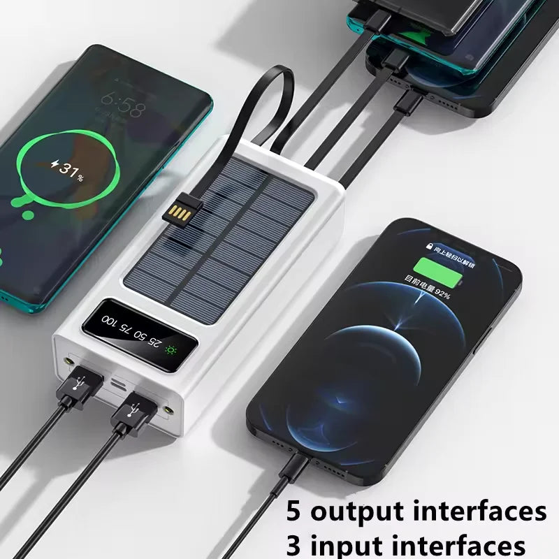 Wholesale Travel Portable With Cable Dual USB Dual Input Port High-capacity 30000mah Solar Power Bank