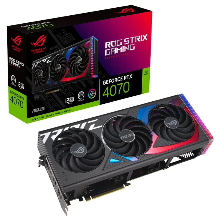 Used ASUS ROG Strix GAMING GeForce RTX 4070 12GB GDDR6X Graphics Card With 12GB GDDR6X 192 Bit Memory 21Gbps Memory Speed