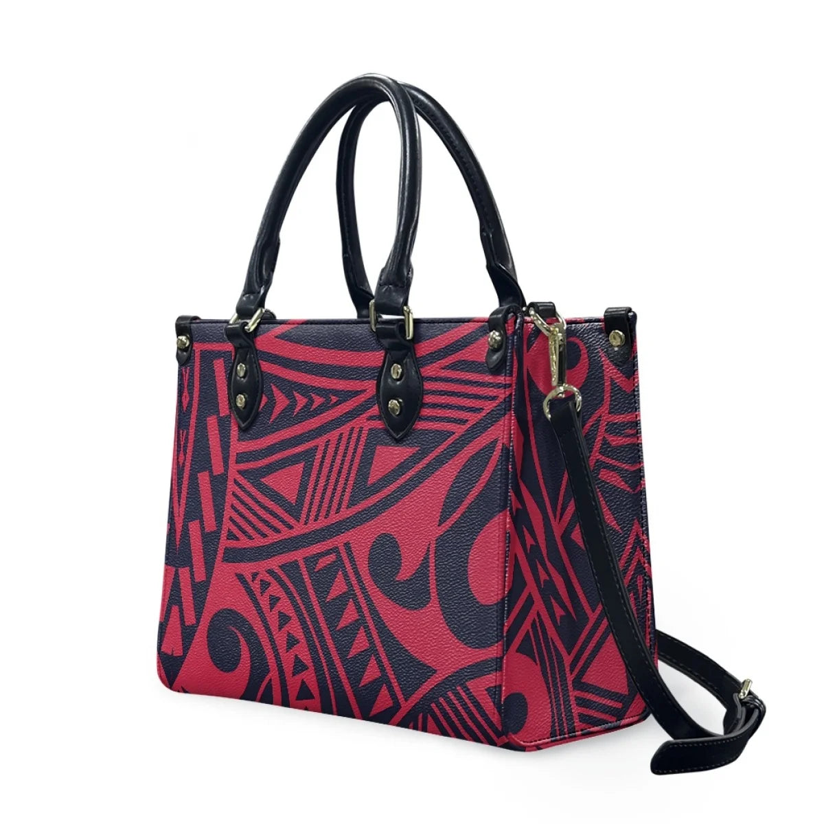 Black and White Tribal Polynesian Printed Bags Women Handbags Ladies Luxury Women Shoulder Bags High Quality Pu Leather Handbag