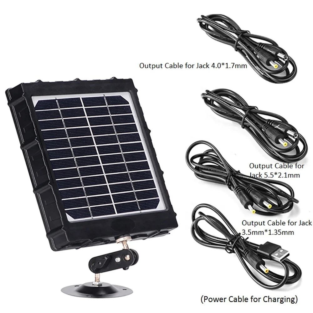 Top Rated Portable 6V 9V 12V Output Trail Camera Solar Panel Charger Kits 3W 5V for Hunting Camera With 8000MAH Built in Battery
