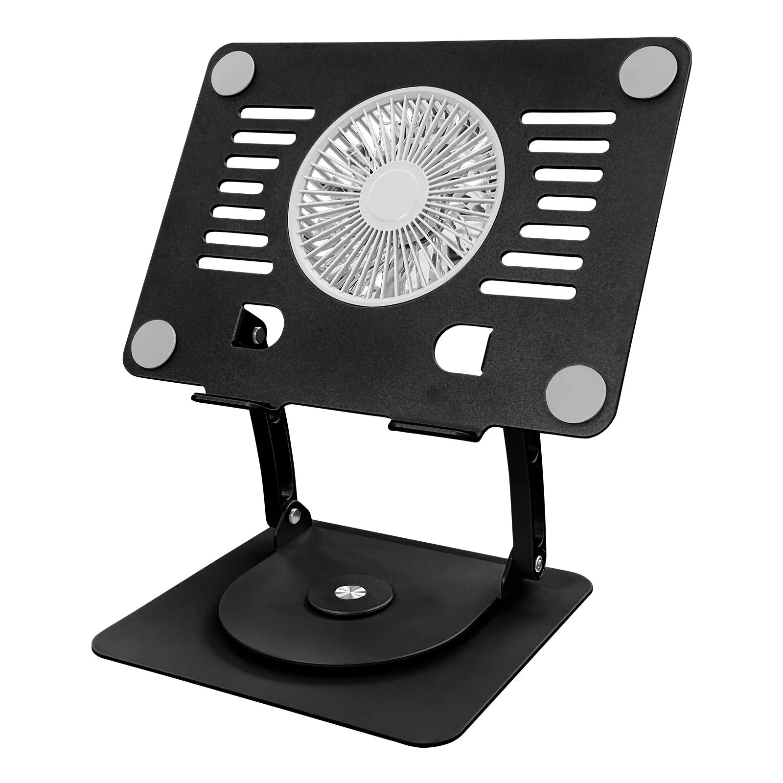 360-Degree Rotating Laptop Stand Adjustable Foldable Aluminum Alloy Desktop Fan Cool Metal Tablet PC Stands for Office School