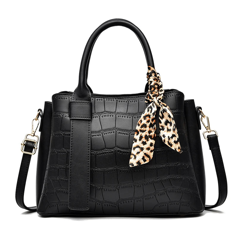 New  Adornment Crocodile Grain Large Capacity PU Leather Practical Women Handbags One Shoulder Cross Body Bag Wholesale