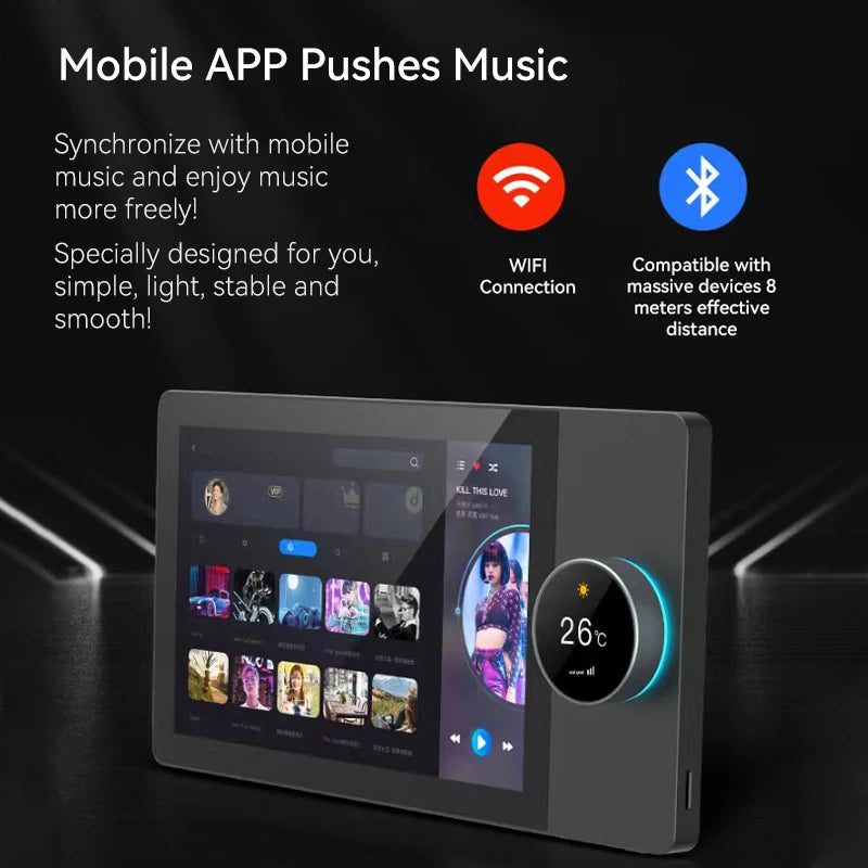 2025 New Arriving WiFi 6 Inch Smart Home Automation Background Music Amplifier LCD Smart Home Gateway