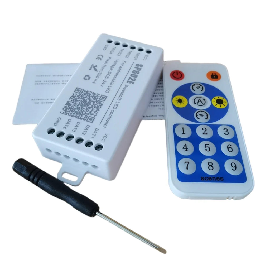 Glite Hot Selling SP602E 4CH Output Smart Home Pixel Led Controller DC5-24V Addressable Remote WS2811/2815 LED Strip IOS Android
