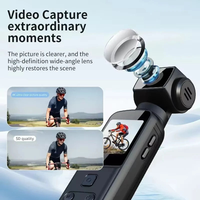 Mini 1.33" 4K EIS HD Anti-Shake 270° Rotation Waterproof Touch