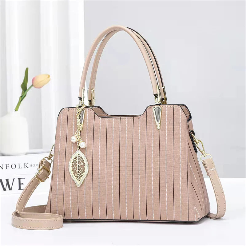 2022 Fashion Striped Bag Triple Pockets Large Capacity Women's Bags Ladies Bags Handbag