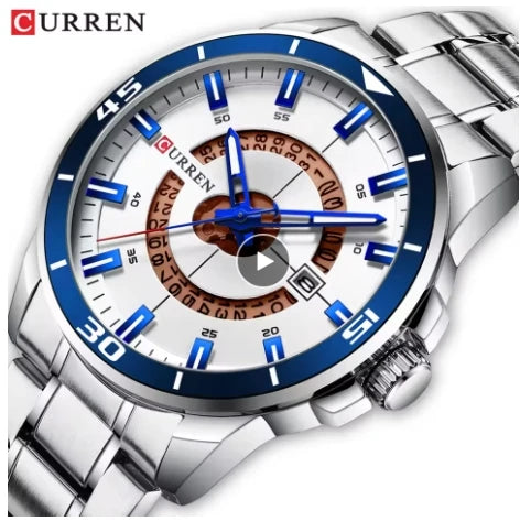 CURREN 8359 Gold Men's Watches Luxury Fashion Casual Business Stainless Steel Waterproof Date Top Brand Quartz Watch for Men