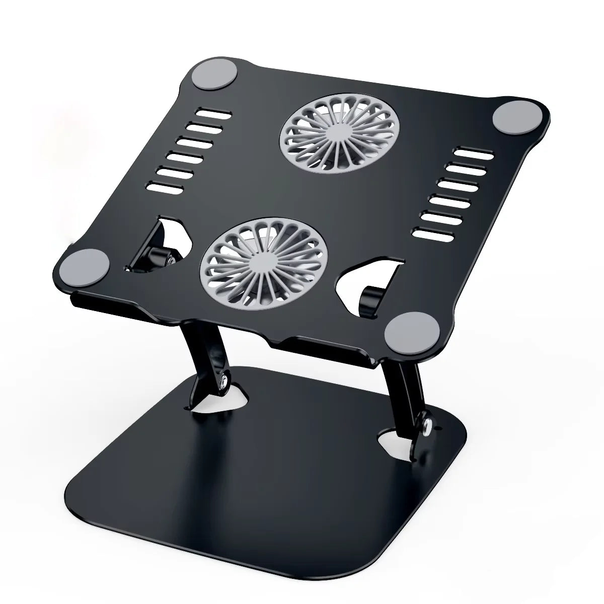 Wholesale Dual Fan Aluminum Alloy Ergonomic  Laptop Stands with Fan Adjustable Foldable Portable  Metal Tablet Cooling Stand