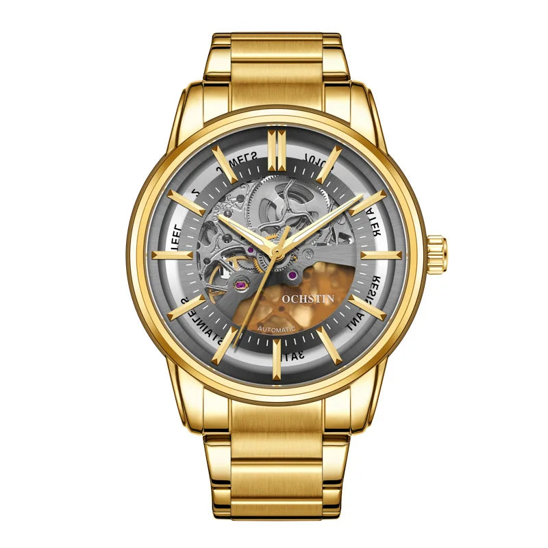 OCHSTIN 7010B Mechanical Outdoor Waterproof Hollow Out Dial Men's Watches Automatic Movement Luminous Hands Wristwatch for Male