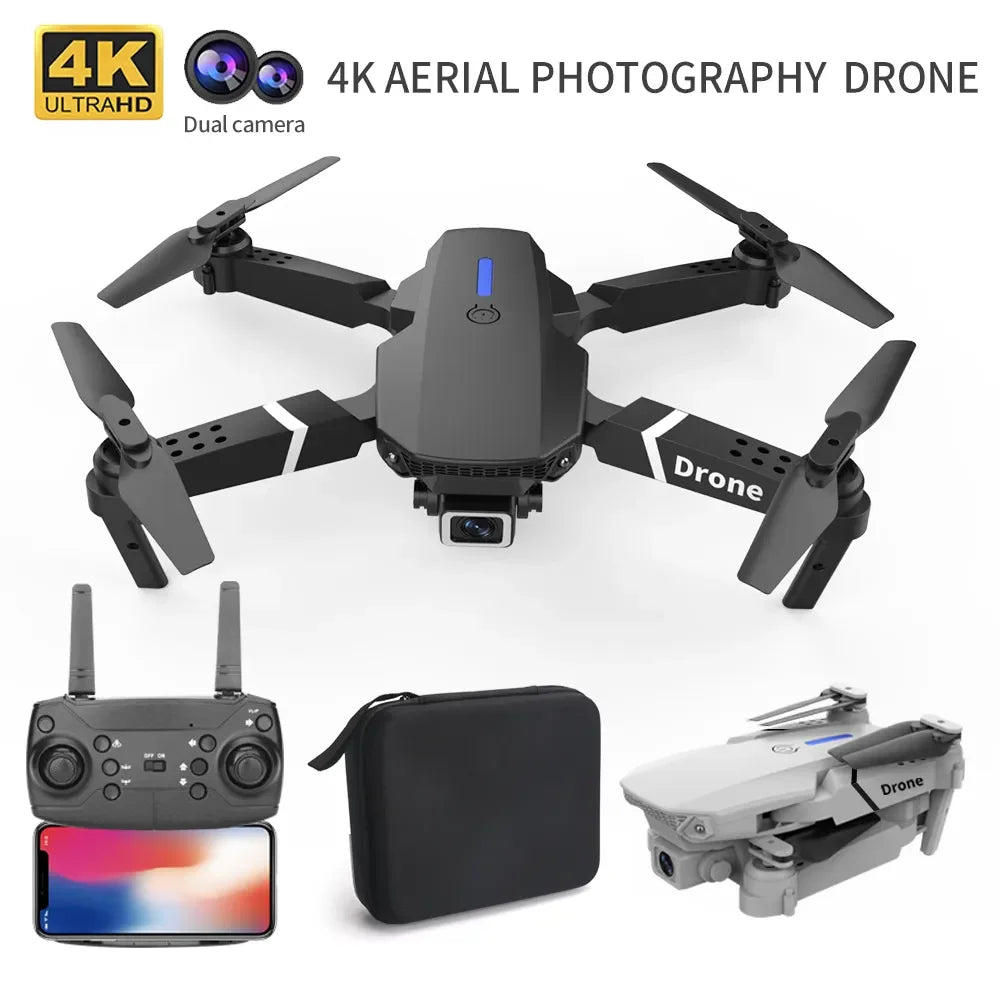 2025 E88 4k UHD Mini Remote Camera  WiFi GPS  FPV  Altitude Hold  Rc Remote Controller Quadcopter  Kids Drone Dron