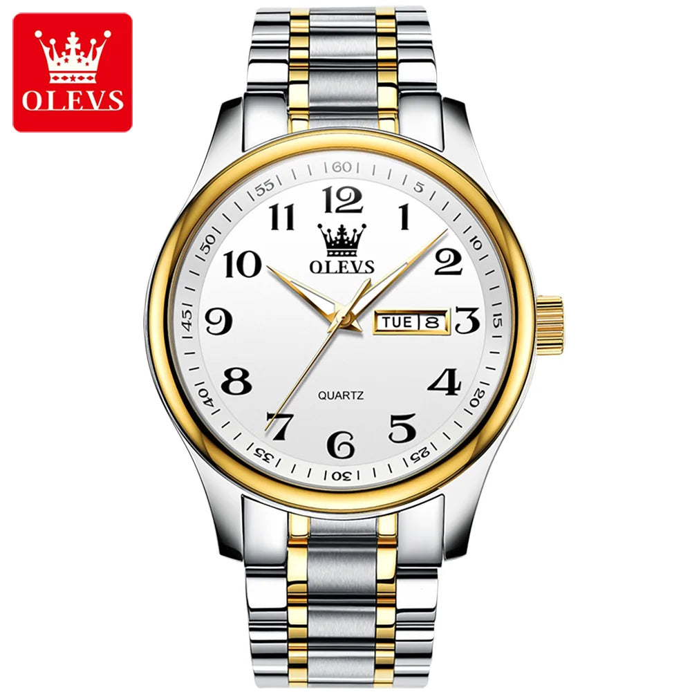 New Olevs 5567 Luxury Fashion Men's Watches Lover's Business and Simple Couple Relojes Watches Women Quartz SmartWatch
