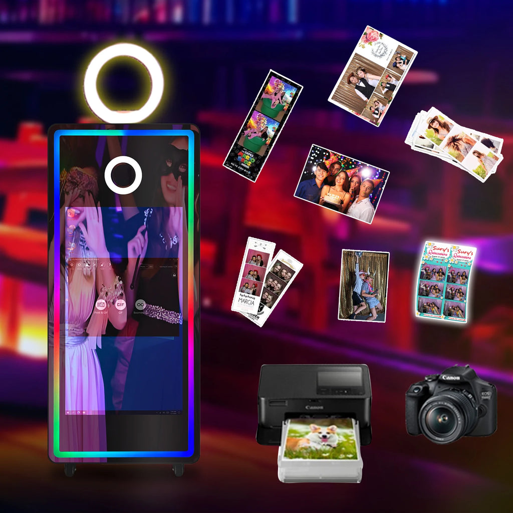 Selfie Mirror Photo Booth With 32 43 Inches Touch Screen Photo Booth Digital Magic Mirror PhotoBooth Machine Camera and Printer