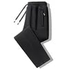2025 Spring Autumn Men's Casual Pants  Loose Fit Mid Elastic Waist Solid Color Leg  with Sweatpants for  Pants