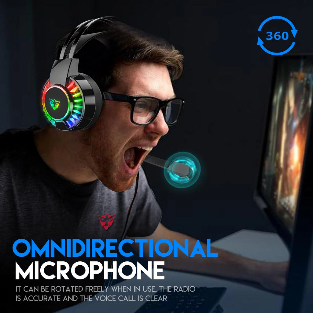 Factory OEM in Stock Dropshipping Wired Dynamic Gaming Headset for PC Gaming with 1 Year Warranty Sports & Travel Use