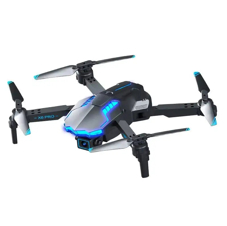 New X6 Pro Beginner Drones 4K HD Camera WiFi FPV Avoidance Optical Flow Foldable Plastic with App Control 3D Flip LED Lights